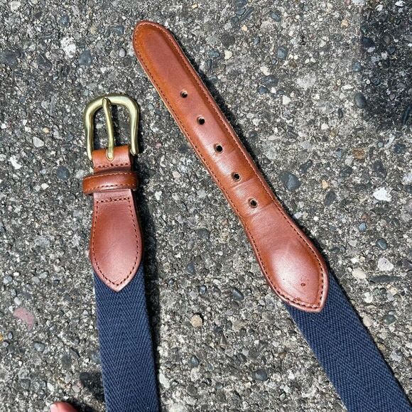 Coach 3880 Vintage Leather Woven Belt Collectible Fall Navy Blue Unisex 38 - Picture 2 of 9